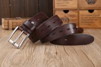 Cinturones de diseñador para hombre, piel de vaca auténtica de alta calidad, color marrón, de lujo,talla grande, 100% grano real - details 29