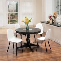 Juego de 4 sillas de comedor con asiento y respaldo suaves, con patas de metal macizo, para salón, dormitorio, cocina o comedor, ante marrón - details 48
