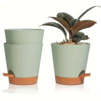 Planta de interior y exterior riego automático flor de alto drenaje ETA, con bandeja de almacenamiento, 7 pulgadas, 3 paquetes - details 0