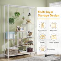 Soporte alto para plantas de interior de 5 niveles, estante de metal de 180 cm con 10 ganchos para colgar en S, estante de exhibición multiusos para bonsái de flores para interiores - details 4