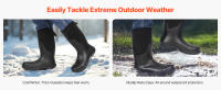 SucceBuy Botas de goma con punta de acero para hombre, botas protectoras impermeables para pesca en la lluvia, zapatos de trabajo antideslizantes para exteriores, talla 10 US - details 3