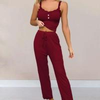 Pijama informal de mujer sexy, pantalones ENCE de verano, conjunto de pantalones sexy de dos piezas, pijamas, ropa casual - details 3