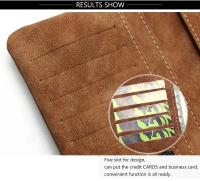 Cartera de cuero nobuk con cordón para mujer, Cartera de diseño largo con cremallera, dos pliegues, más colores, gran oferta, 20 - details 7