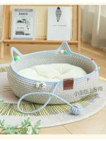 Ratán gato nido gato rascador tabla auto-hi bola integrada de cuatro estaciones universal tejida a mano lavable resistente a los arañazos cuerda de algodón nido para mascotas - details 5