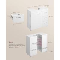 Mueble Bajo Lavabo Armario de Baño con 3 Cajones Diseño Trasero con 2 Compartimentos - details 2