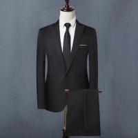 Conjunto de Pantalones y Abrigo para Hombre Traje de Negocios Ajustado de Manga Larga con Correa y Botones Únicos - details 4