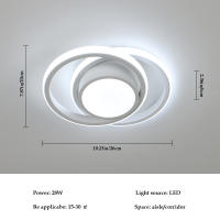 Goeco-Lámpara de Techo LED Blanca Redonda de Aluminio, 32W, 27x22x6 CM, Luz Blanca 6500K, Ideal para Pasillo Cocina - details 2