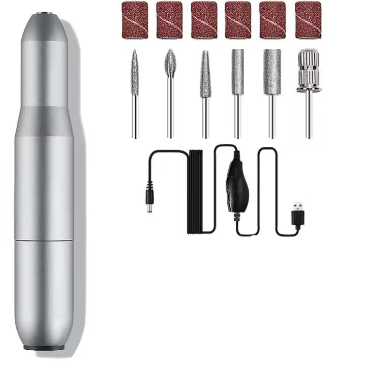 Torno para Uñas 12 en 1, Kit de Manicura y Pedicura eléctrica, Pulido Salón, bricolaje, Hogar, Velocidad Ajustable - 1