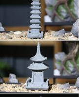 Torre de Piedra de Arena en miniatura, adornos de pabellón, figuritas de linterna, jardín de hadas, bonsái, Rocalla, decoración de habitación de terrario - details 4