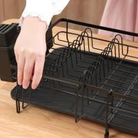 Estante multiusos, escurridor de tazones de acero inoxidable a prueba de herrumbre, soporte extensible para secar platos, tapa de olla - details 2