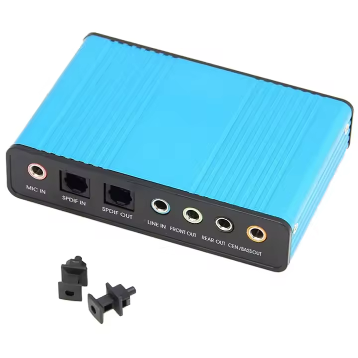 Tarjeta de sonido de Audio externa, USB 5,1, fibra óptica, portátil, PC, S/PDIF, para HTPC, videojuego de cine en casa - 1