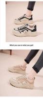 2025 primavera nueva moda urbana Ins estilo coreano Casual blanco de suela gruesa papá estudiante correr zapatos deportivos con cordones - details 7