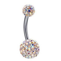 Piercings para el cuerpo de 2 piezas, joyería de acero con diamantes de imitación para el ombligo, anillo de barra, lentejuelas, Piercing para el cuerpo - details 4