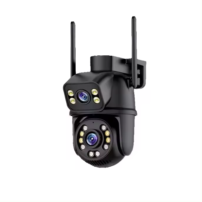 Cámara de vigilancia exterior Wifi,4K HD,lente Dual de 4MP, pantalla Dual AI, seguimiento automático, resistente al agua IP66 - 1