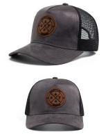 Gorra de Camionero de Cuero Circular Gorra de Béisbol de Malla para Hombres en Verano - details 6