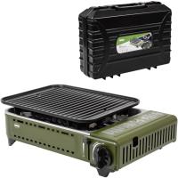 Cocina Portátil de Gas para Acampar 2X Quemadores Incluye Plancha Parrilla de Fundición de Acero Inoxidable Potencia de 2,2 Kw Muebles y Organización al Aire Libre - details 9