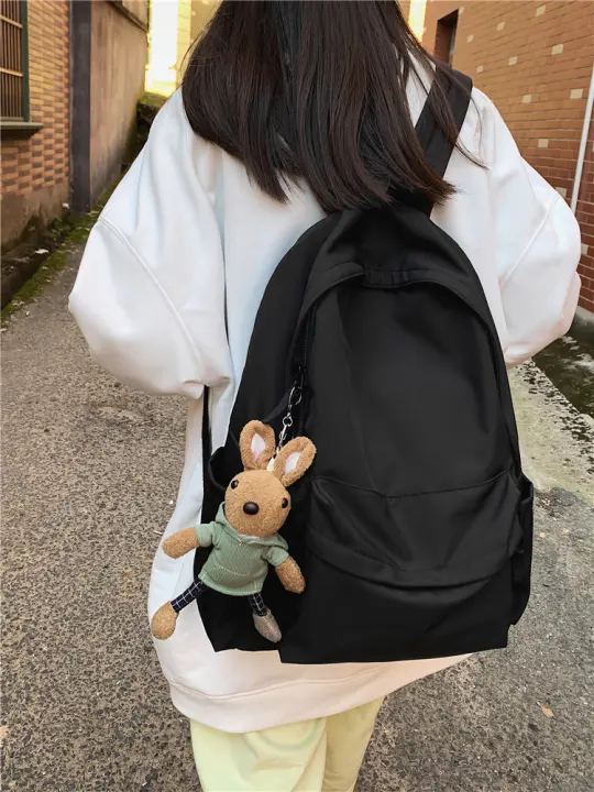 Mochila de Lona para Niñas Estilo Japonés, Gran Capacidad, Monos de Nylon para Estudiantes de Secundaria - 1