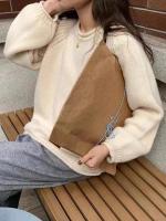 Suéter holgado Harajuku de manga larga para mujer, jerséis coreanos de otoño e invierno, prendas de punto, Tops suaves y cálidos, suéter liso elegante para mujer - details 11