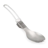 Vajilla plegable de titanio pulido mediano Lixada Spork, utilizada para cenas al aire libre, VIES, camping, mochilas - details 15
