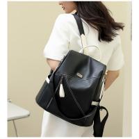 Mochila de Espalda de Cuero Suave con Cremallera Diseño de Parche Liner de Correa Arcuata - details 10