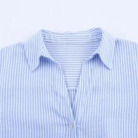 Camisa holgada de manga larga informal a rayas con cuello en V y botonadura sencilla, novedad de verano 2025, moda para mujer - details 1