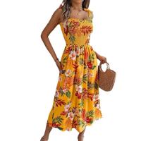 Falda Larga de Playa Cinturón de Tira de Flor de Primavera-Verano Cintura Ajustable Suspender - details 2