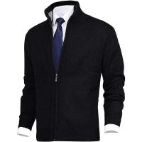 Cardigan de Punto para Hombres Cómodo y Casual Ropa de Invierno con Mangas Largas y Cremallera - details 1