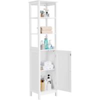 Mueble Auxiliar de Baño 40x32x160cm Armario Baño y Estrecho con 3 Estantes Abiertos Estanteria Estrecha Blanco - details 0
