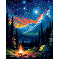 Ruopoty-Kit de pintura por números para adultos, pintura por números, paisaje nocturno, arte de pared moderno - details 0