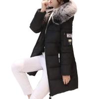 Moda mujer invierno algodón abrigo Parka grueso acolchado relleno con capucha longitud media cálido Zip Up Slim señora abajo abrigo largo - details 18