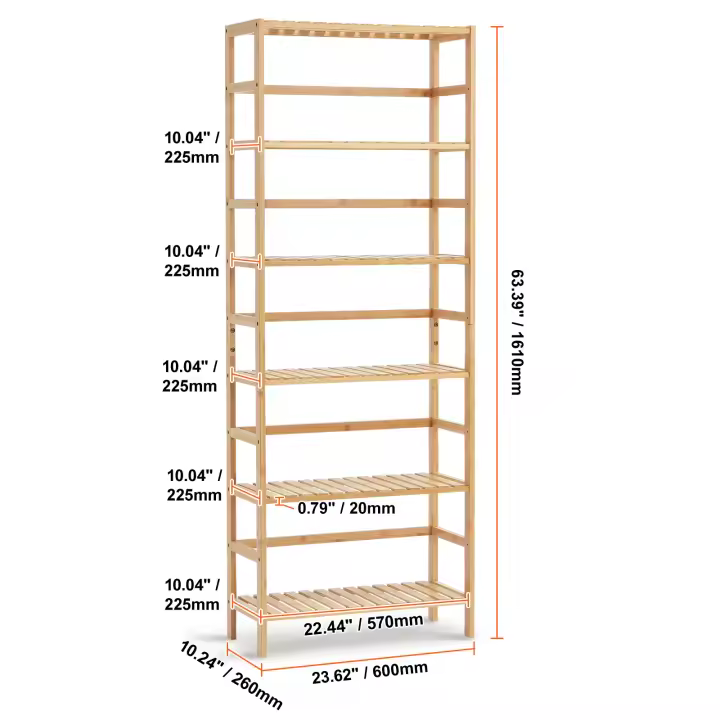 SucceBuy Estante de escalera de bambú, estantería y expositor, soporte independiente para plantas para baño, dormitorio, oficina, estudio, madera natural - 1