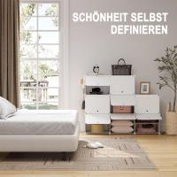 Zapatero de Plástico Blanco Organizador de Zapatos de Panel Modular con 8 Compartimentos para 32 Zapatos Con Puertas y Ganchos - details 2