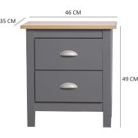 Comoda Noche 5 cajones en Gris/Roble - details 6