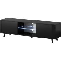 Mueble TV Suspendido/Mesa TV/Mueble para Salón (100 cm, sin LED, Roble Dorado/Negro Brillante) - details 9