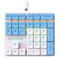 Apaido teclado numérico mecánico con cable de 33 teclas con luces multicolor, teclado numérico adecuado para computadora portátil, BlueWhite, interruptor rojo - details 0