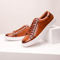 Zapatos blancos de hombre retro zapatos de placa base suave de cuero versátil - details 15