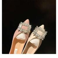 Los zapatos de boda de tacón bajo, cómodos, antideslizantes y con punta de diamante de agua perla para mujer, bailarinas - details 0