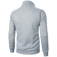 Chaqueta deportiva para hombre, informal, con cremallera, cuello levantado, abrigo con capucha, cárdigan, sólido - details 2