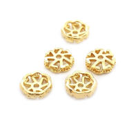 Tapas de cuentas de copos de nieve de latón de Color dorado de 18K, accesorios de alta calidad para manualidades, materiales para hacer joyas, sitio web oficial de Rosediy - details 44