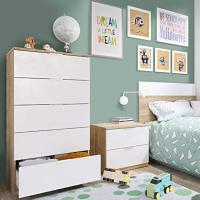 Dormitorio Auxiliar Color Blanco Y Roble Sinfonier Estilo Moderno 110x60x40 Cm - details 1