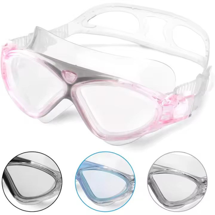 Gafas de Natation antivaho, antifugas, Visión Clara y Protección UV, Gafas de Natation profesionales para helbres, Mujeres, niños y niñas (Rosa) - 1