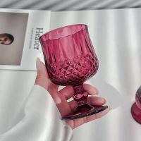 2 uds 190ml cristalería cola Vintage Rosa rojo relieve copa de champán alta transparente beber copa de vino - details 2