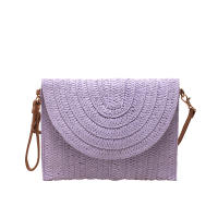 Bolso cruzado de hombro tejido de paja para mujer, bolso de mano de playa, bolsos de sobre hechos a mano informales de verano - details 36