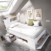 , Cama Compacta de 90 x 190 con Cajones, Blanco, 96 x 99 x 218 cm - details 2