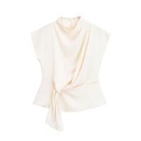 OUWU Elegante Corset de Satén de Color Puro con Cuello Doblado para Mujer - details 2