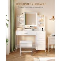 Espejo HD con Luces LED Ajustables Moderno, Blanco-Dorado, 5 Cajones y 10 Compartimentos, Enchufable y USB - details 20