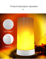 Bombilla de luz LED con efecto de llama, lámpara de Ambiente de llama decorativa parpadeante con carga USB, barra de fiesta de fuego vívido Artificial - details 16