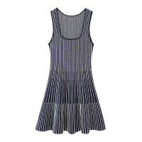 OUWU- Vestido Mini de Punto a Rayas para Mujer Verano 2025 Moda Sin Mangas Cuello Cuadrado Casual Elegante Ajustado. - details 1