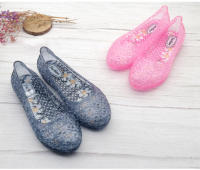 Sandalias de cabeza de cristal femeninas, bolso de verano de plástico, fondo plano de estudiante - details 7