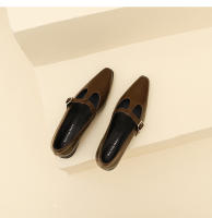 Nuevos zapatos británicos de cuero suave, zapatos pequeños de cuero, tacón grueso, tacón bajo, zapatos Marie - details 16